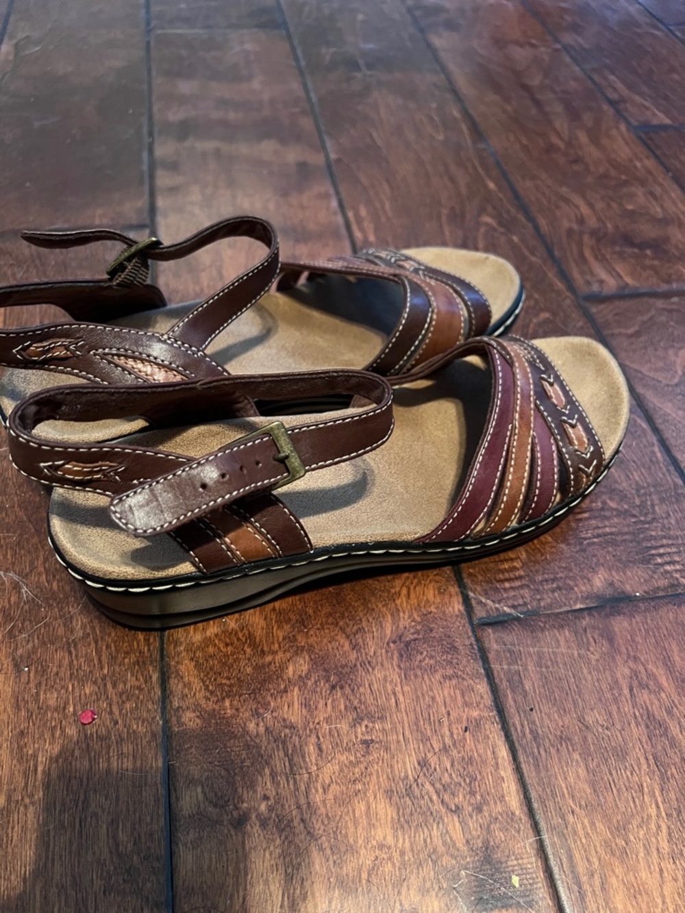 Clark’s Bendabies 9 US EU 40 Brown Leather Strappy Comfort Sandals